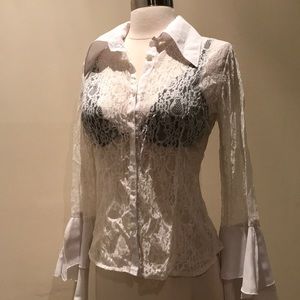 Lace sheer blouse